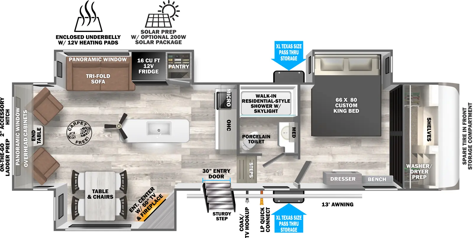 Hemisphere Fifth Wheels 286RL Floorplan